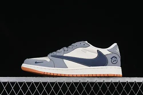 All categories Air Jordan Jordan series basketball shoes Air Jordan 1 Low High-end customized low-top sneakers Travis Scott x Fragment Design x Air Jordan 1 Low OG SP AJ1 Joe 1 Ghostface joint white and blue raw rubber low-top cultural and casual sneakers LD2025-005